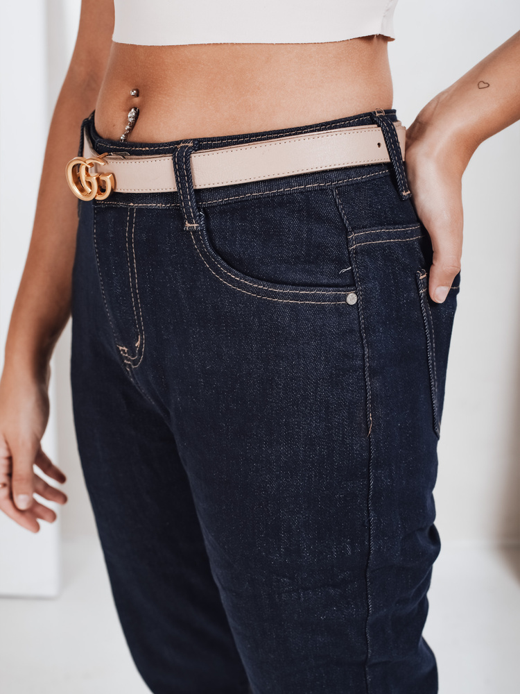 Blugi de damă mom fit, granat