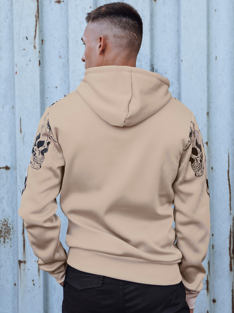 Bluza męska z kapturem beżowa Dstreet