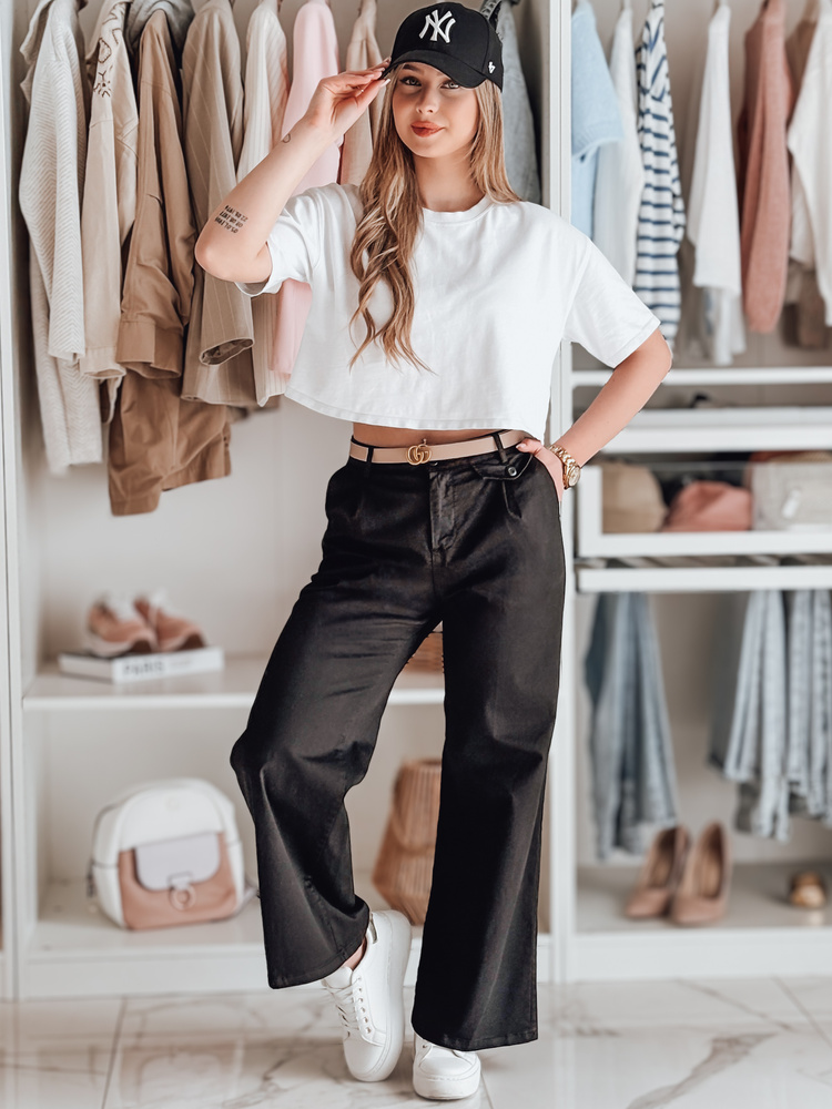 Pantaloni largi pentru femei MOBISKA negri