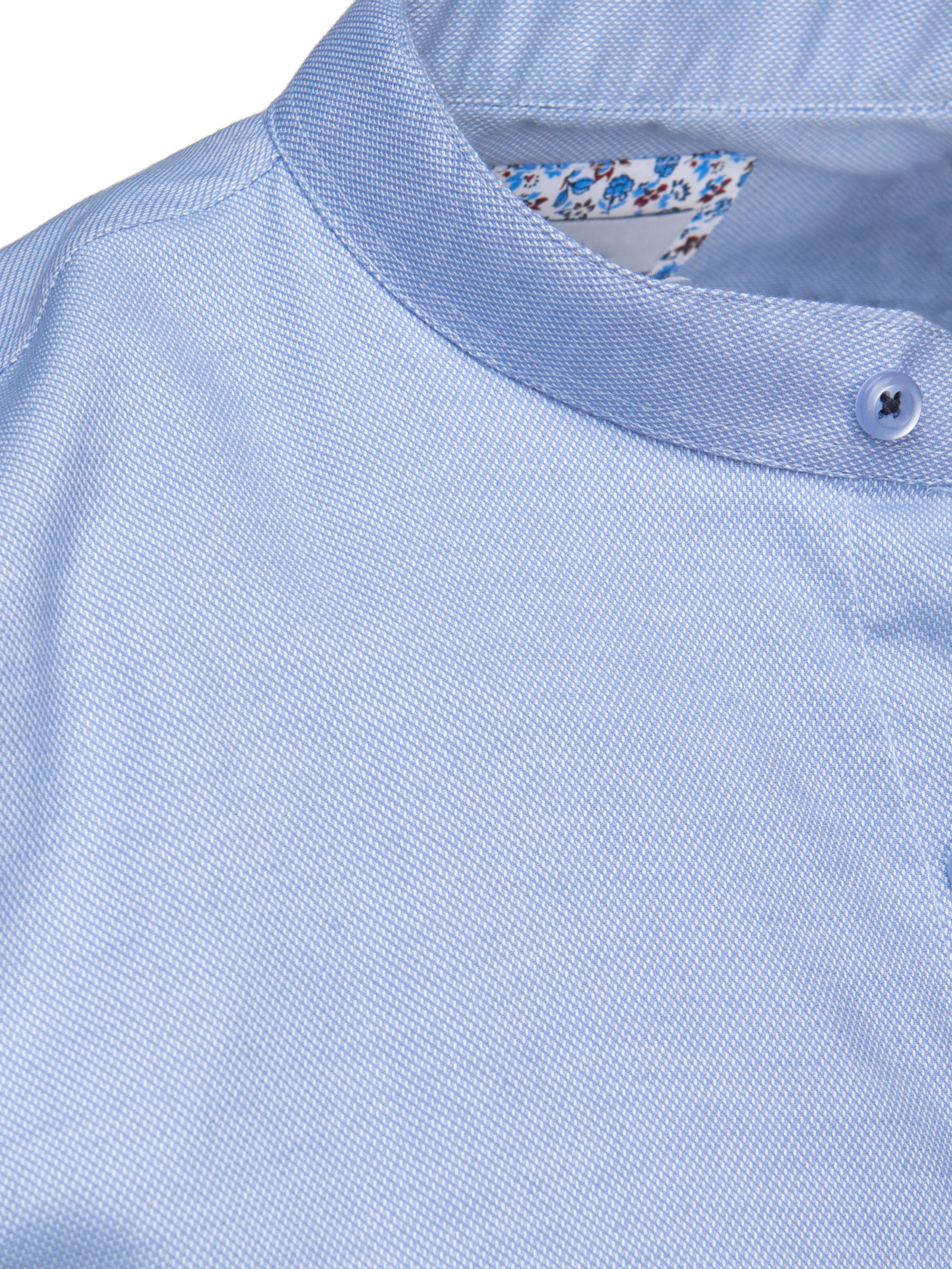 Men's Casual Shirt With Stand-up Collar Light Blue Dstreet