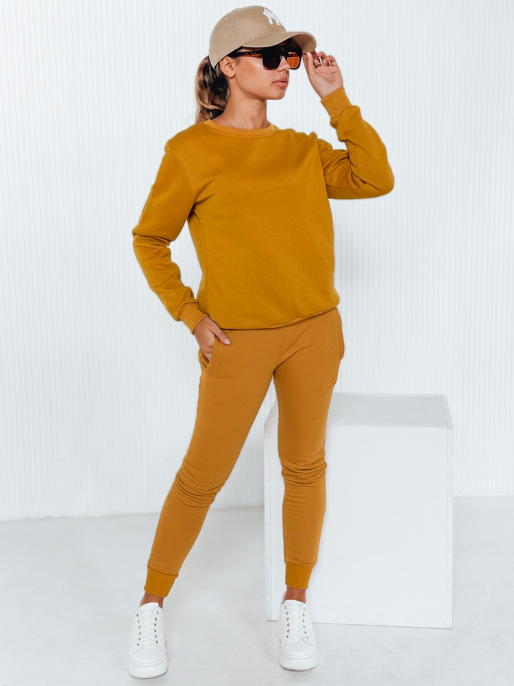 Komplet damski dresowy FITT kamelowy Dstreet
