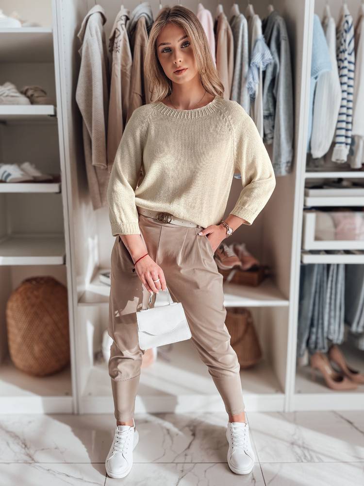 Sweter damski one size oversize SOFTICAN beżowy Dstreet