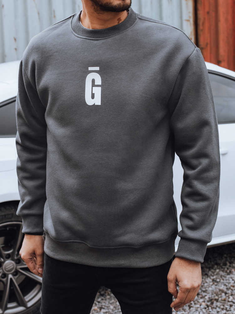 Šedá mikina s potlačou G