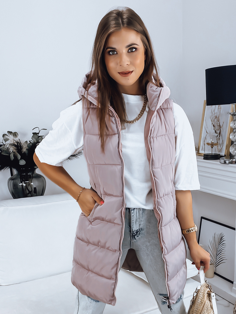 Kamizelka damska pikowana BRITA różowa Dstreet