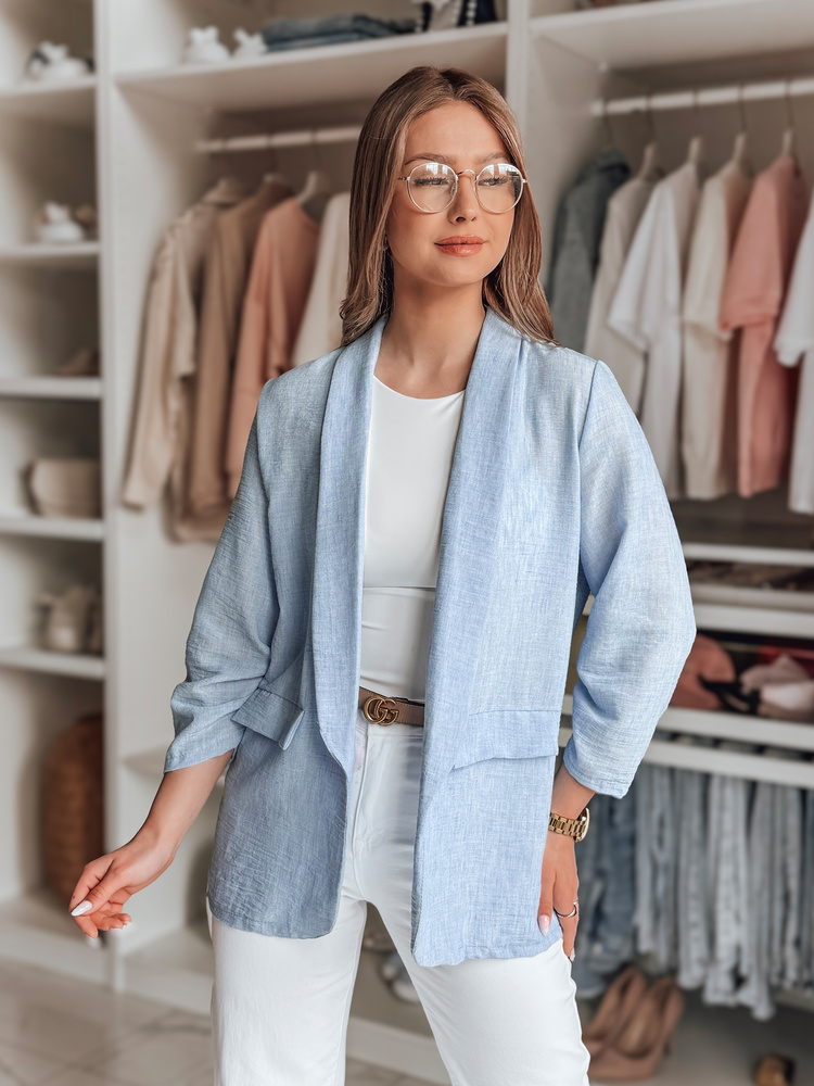 Marynarka damska oversize SOFT LOVE niebieska Dstreet