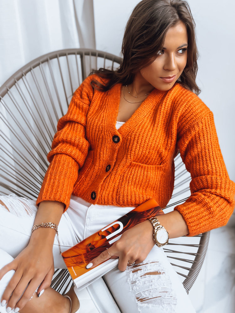 Sweter damski SISTERS pomarańczowy Dstreet