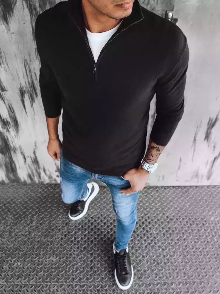 Sweter męski czarny Dstreet