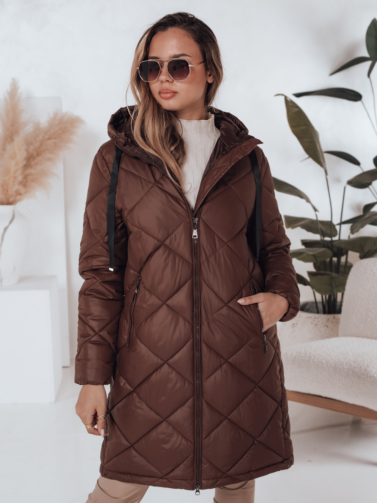 Geacă de iarnă pentru femei SNOWVIBE maro matlasată