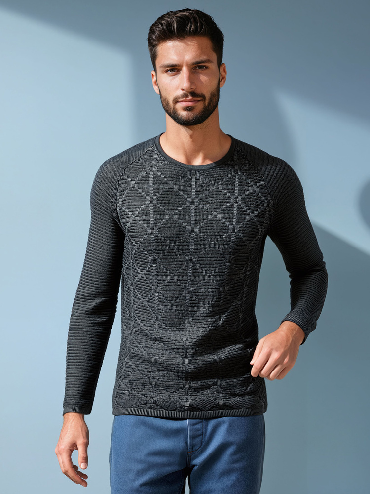 DStreet Sweter męski antracytowy