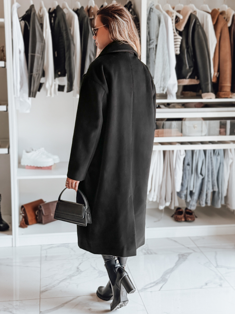 Płaszcz damski przejściowy oversize LORINESS czarna Dstreet TY4692