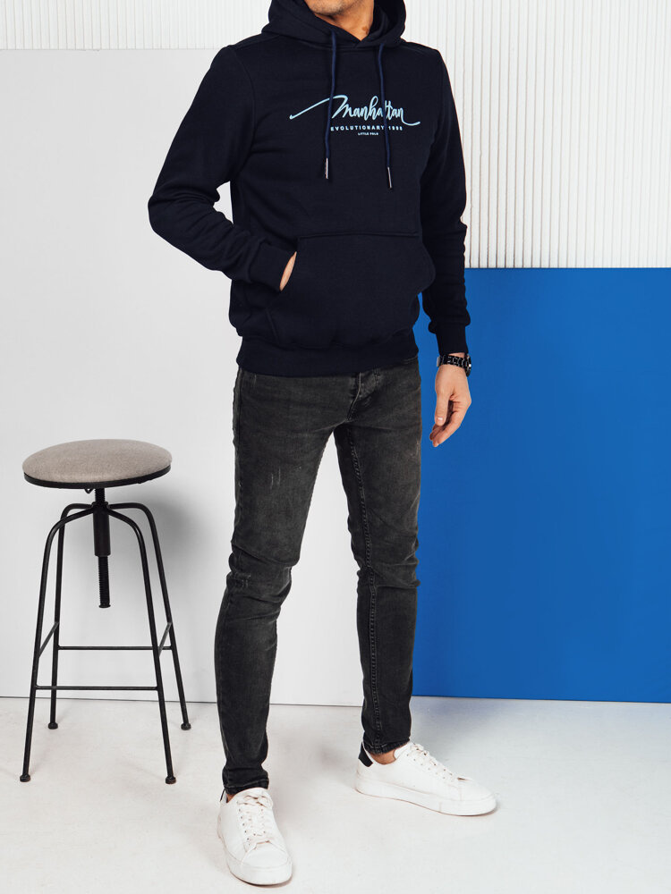 Bluza męska z kapturem granatowa Dstreet