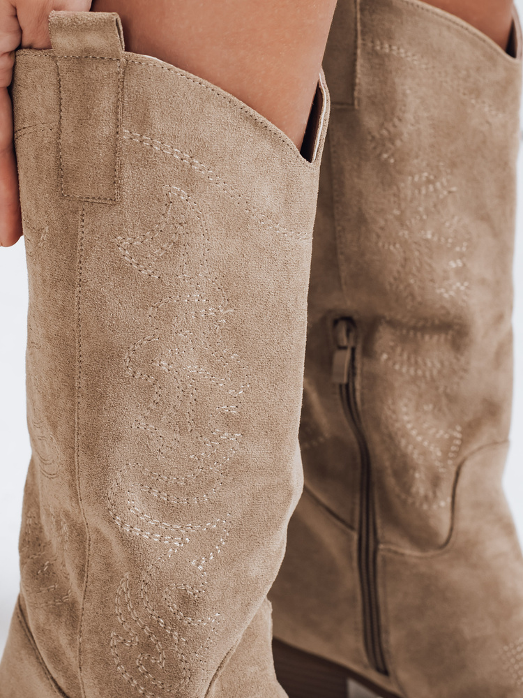 Kowbojki damskie beżowe Dstreet