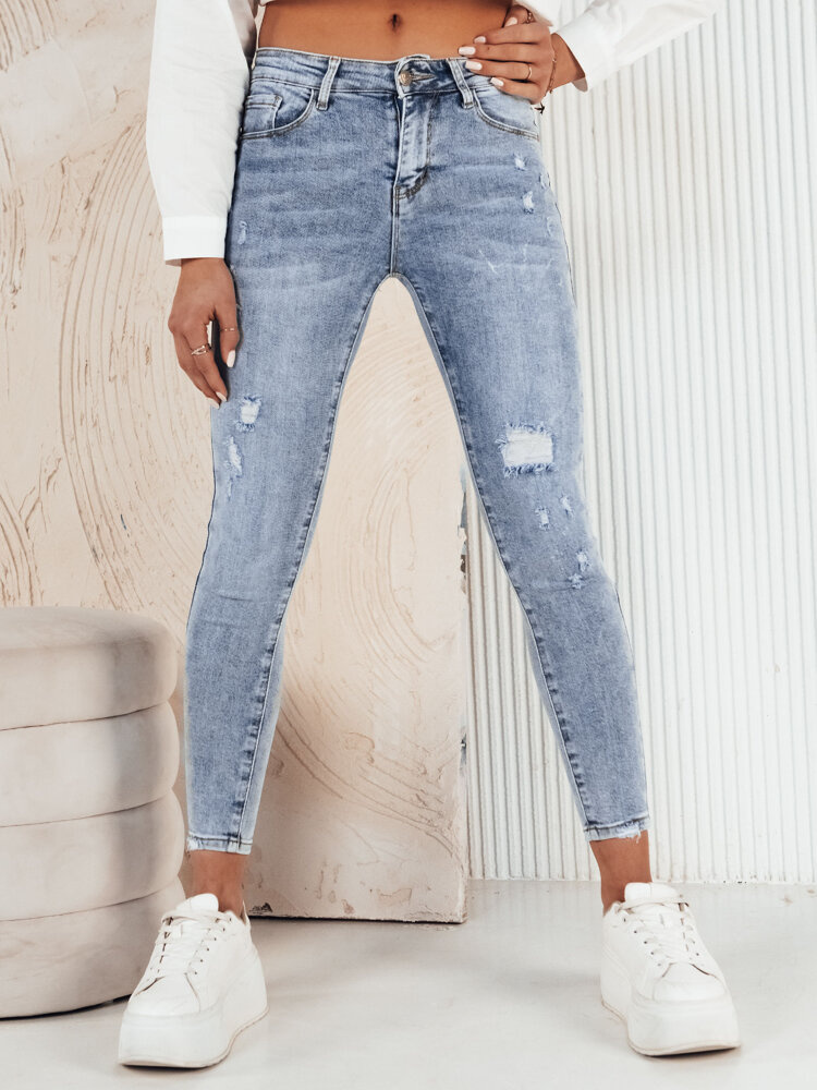 Dámské džíny s vysokým pásem MIEZA Barva modrá DSTREET