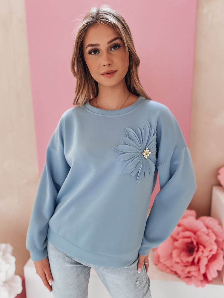 Bluza damska one size oversize FLORINE błękitna Dstreet