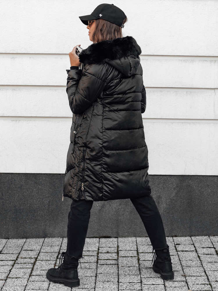 Jachetă matlasată neagră pentru femei ULTRAWAY