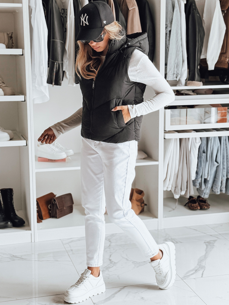 Vestă matlasată neagră pentru femei LIKEHUGS