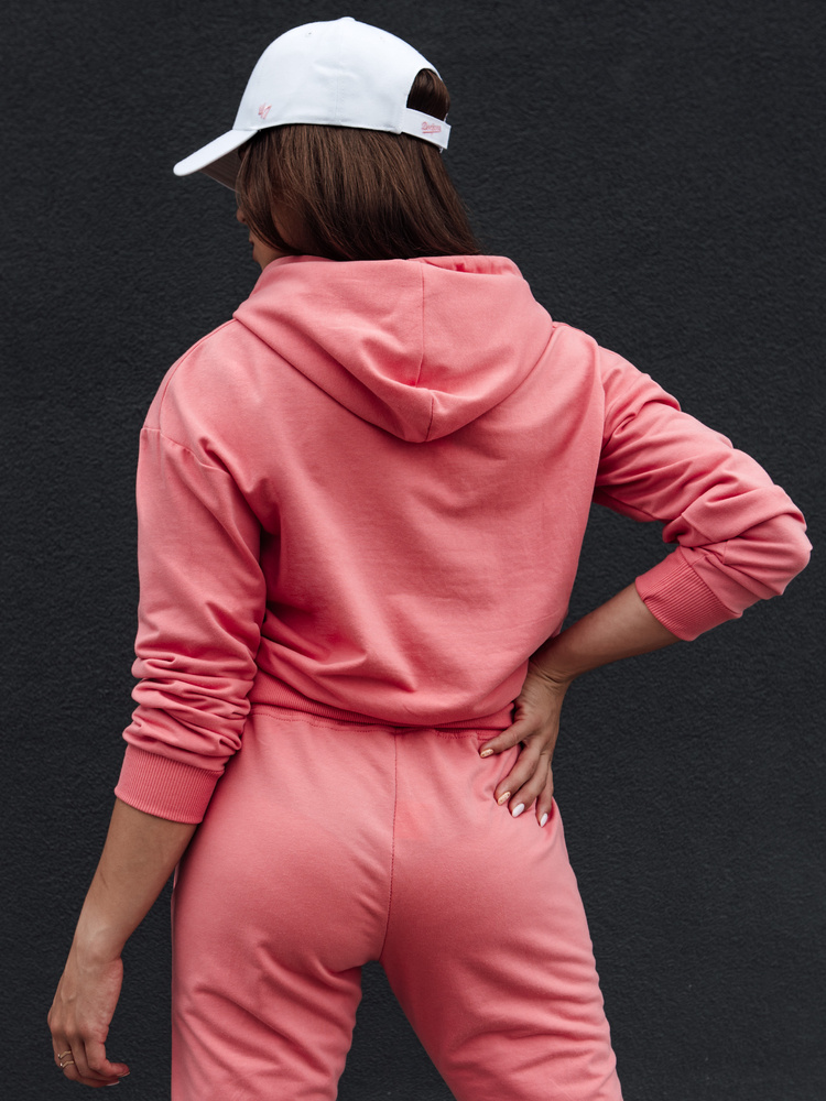 Bluza damska z kapturem TRENDHOOD koralowa Dstreet