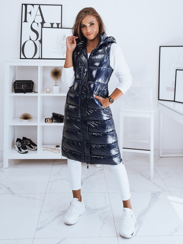 Kamizelka pikowana damska GANTINI niebieska Dstreet