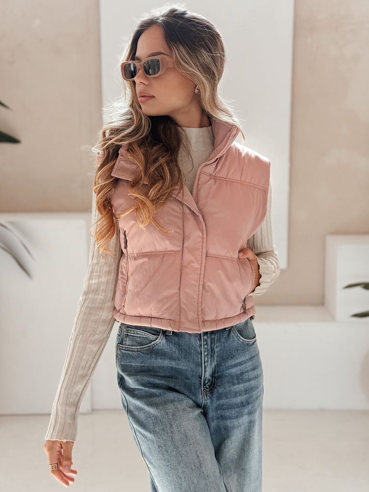 Vestă matlasată pentru femei DStreet roz