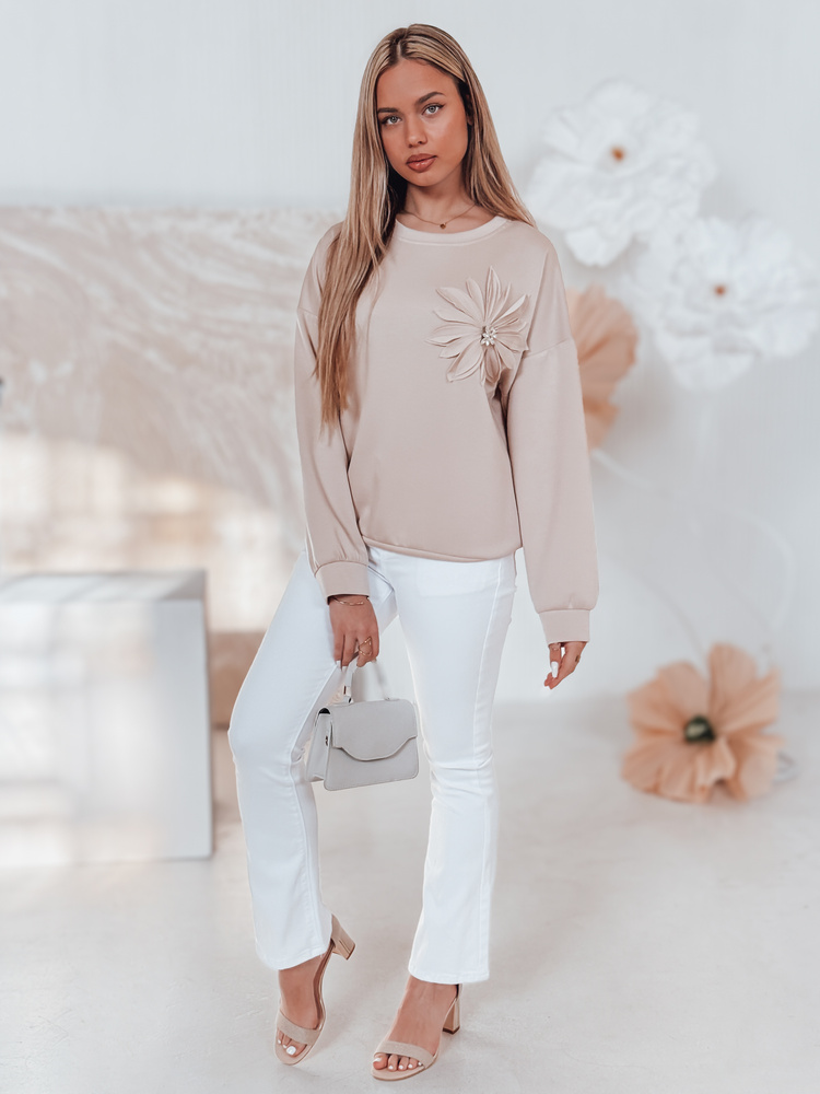 Bluza damska one size oversize FLORINE beżowa Dstreet