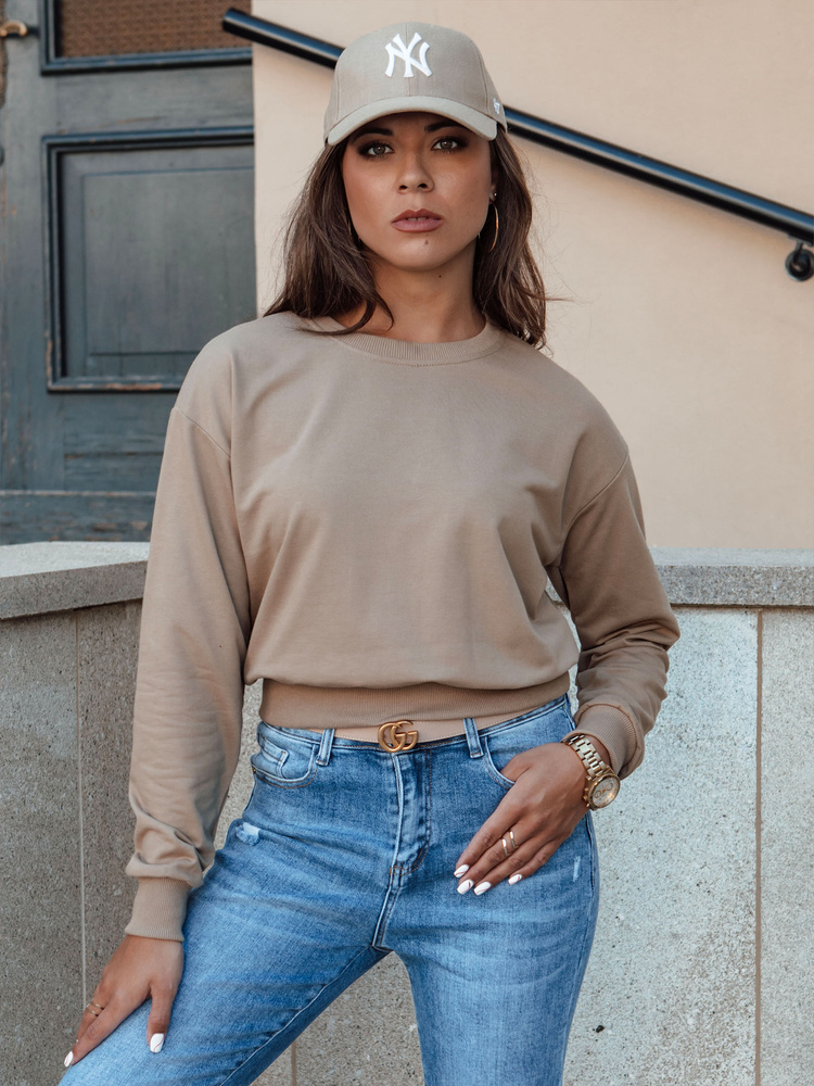 Bluza damska klasyczna CASUALVIBE jasnobrązowa Dstreet
