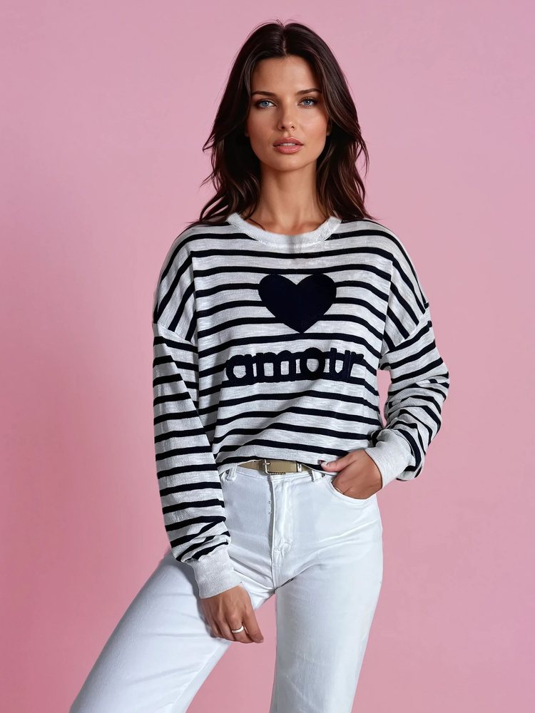 Sweter damski NOVES granatowy Dstreet