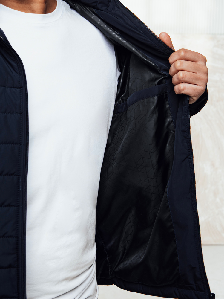 Jachetă matlasată bărbătească cu glugă