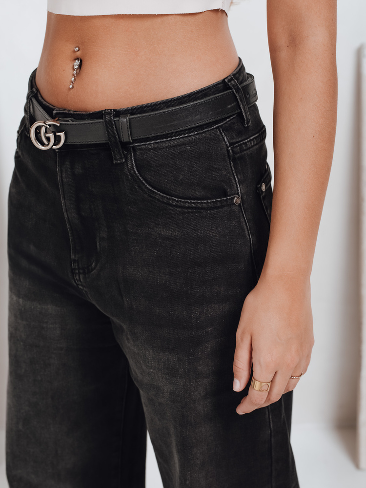 Blugi negri cu croială tip balon pentru femei