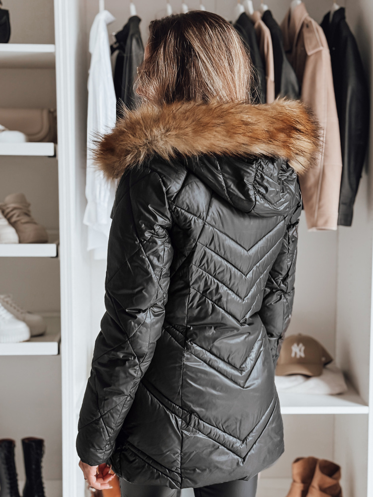 Kurtka zimowa damska pikowana SOLARIS czarna Dstreet