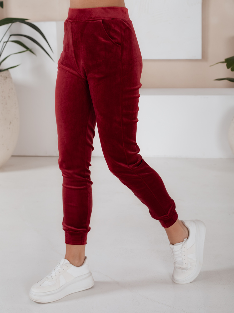 Welurowy komplet damski VIP PRIVATE bordowy Dstreet