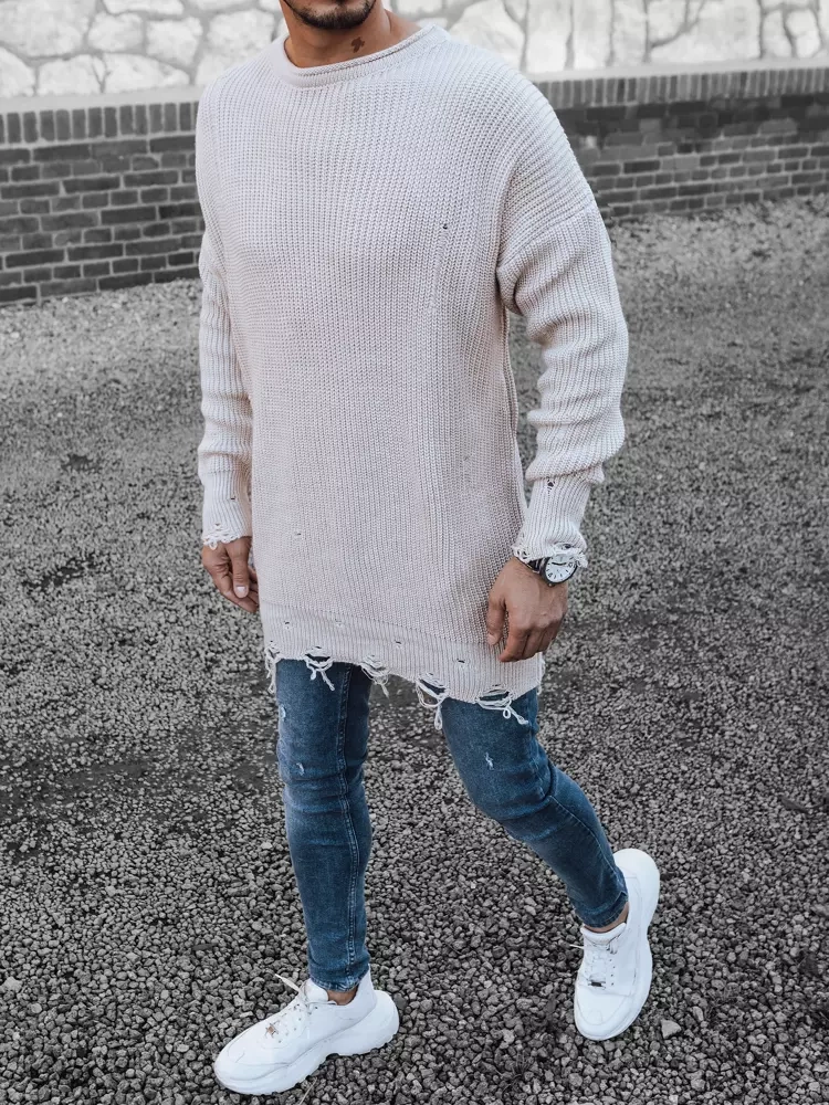 Sweter męski beżowy Dstreet