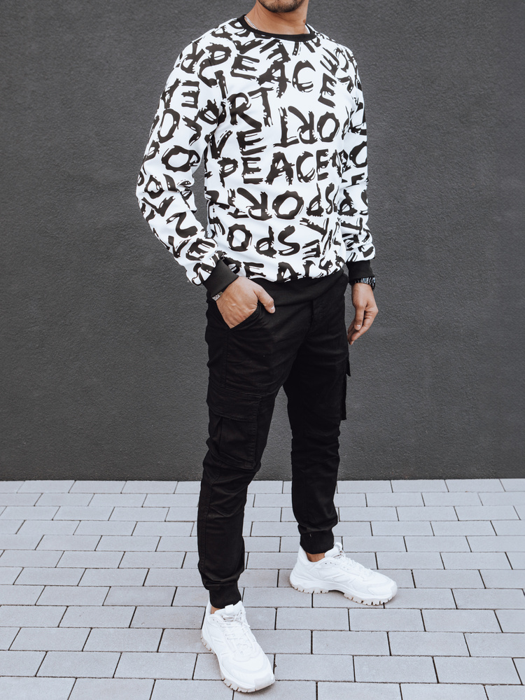 Bluza męska bez kaptura biała Dstreet