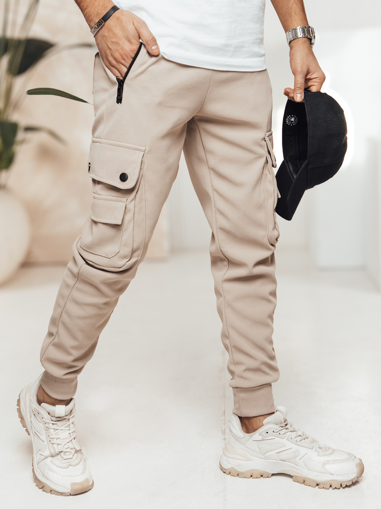 Spodnie męskie cargo khaki Dstreet