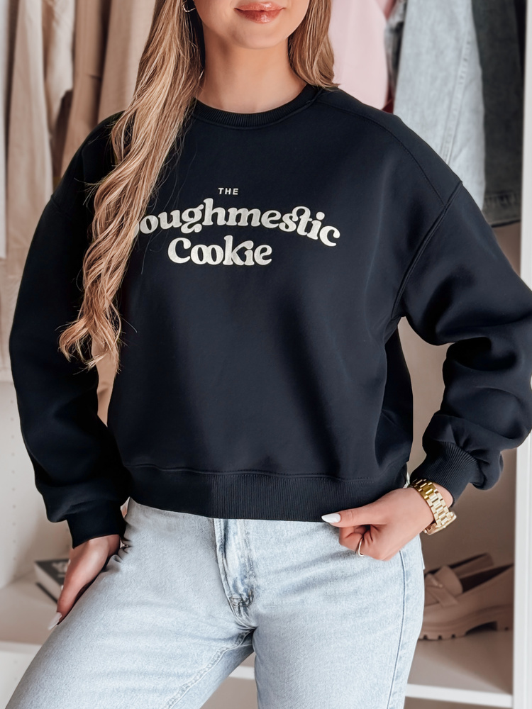 Bluza damska oversize z nadrukiem COOKIES granatowa Dstreet