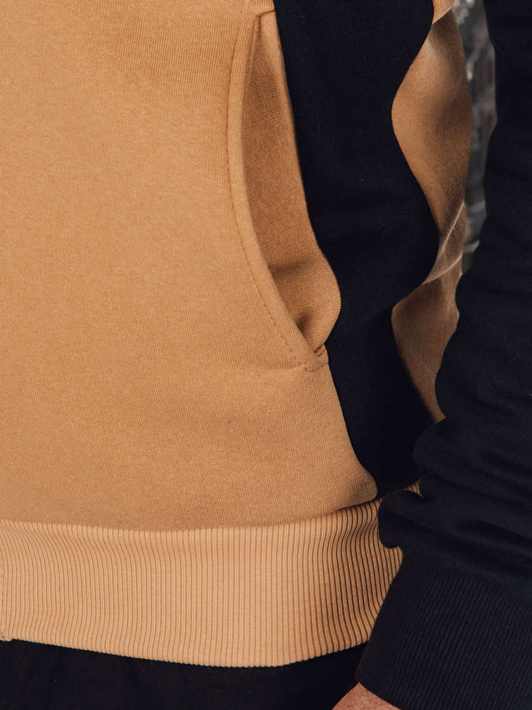 Bluza męska rozpinana za stójką kamelowa Dstreet