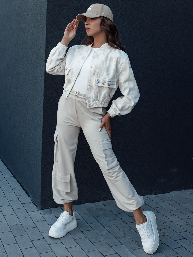 Jachetă bomber tie-dye pentru femei SERRO bej