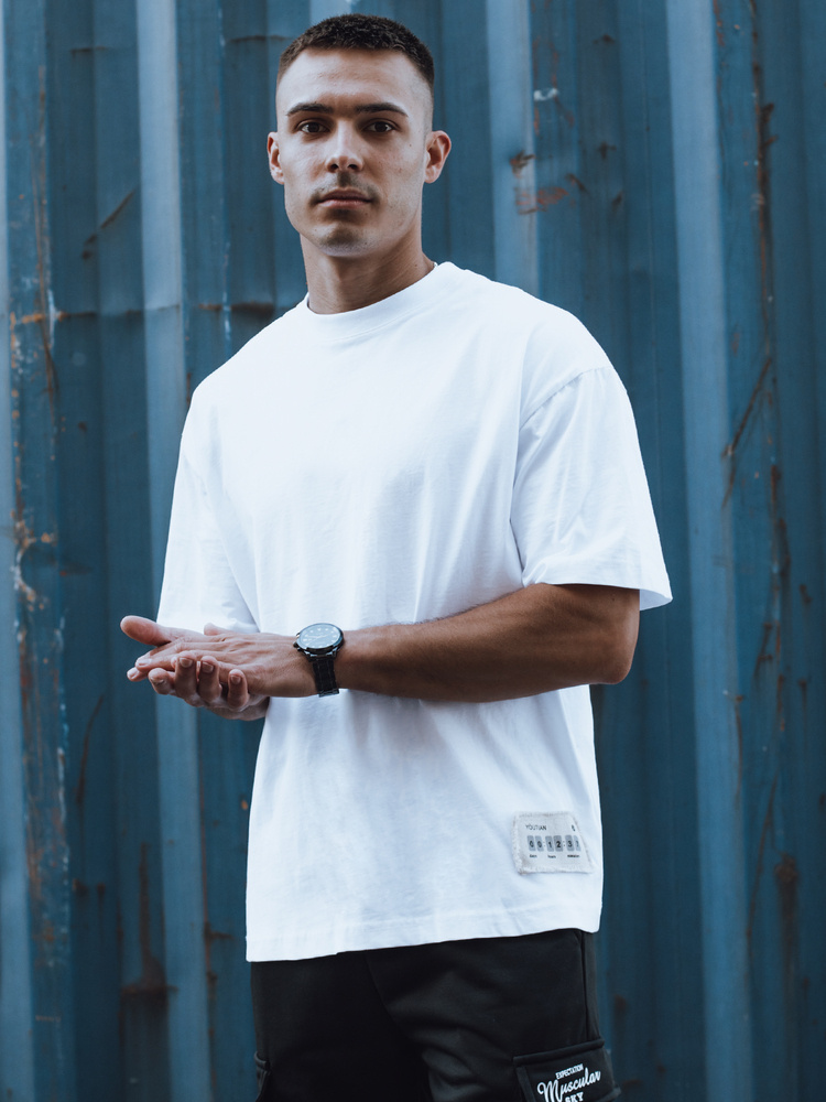 T-shirt męski biały Dstreet