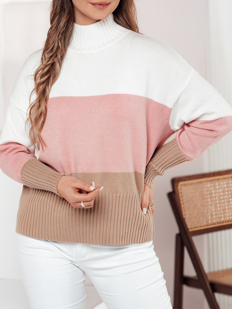 Sweter damski STRIPELO różowy Dstreet