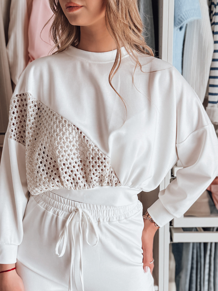 Hanorac supradimensionat pentru femei ELEGRA ecru