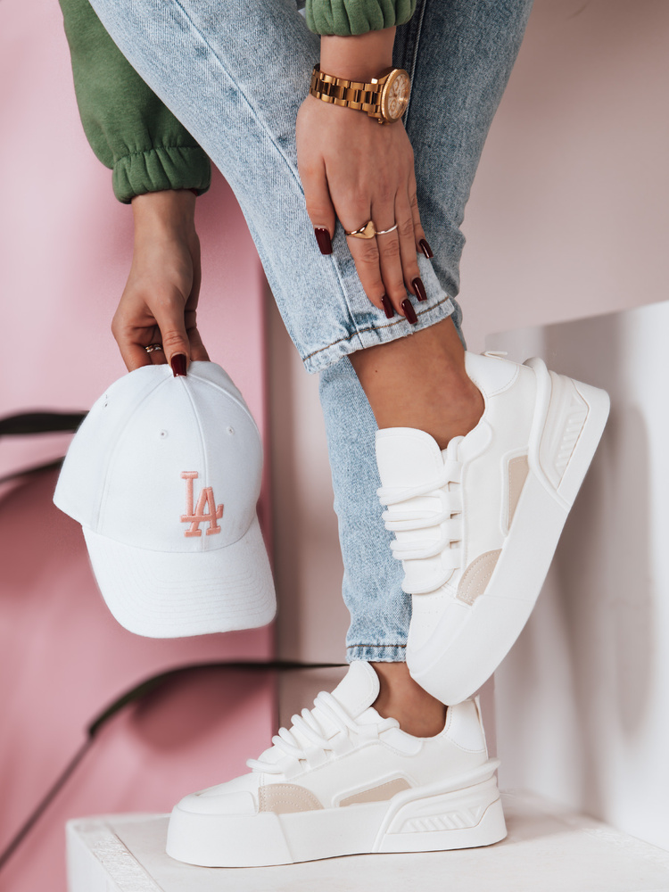 Teniși sport pentru femei KICKON albi