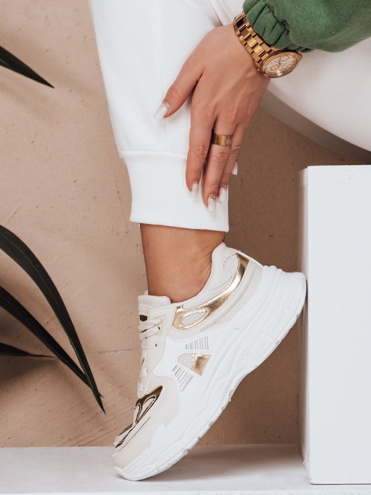 Sportowe sneakersy damskie AURAVIBE beżowe Dstreet