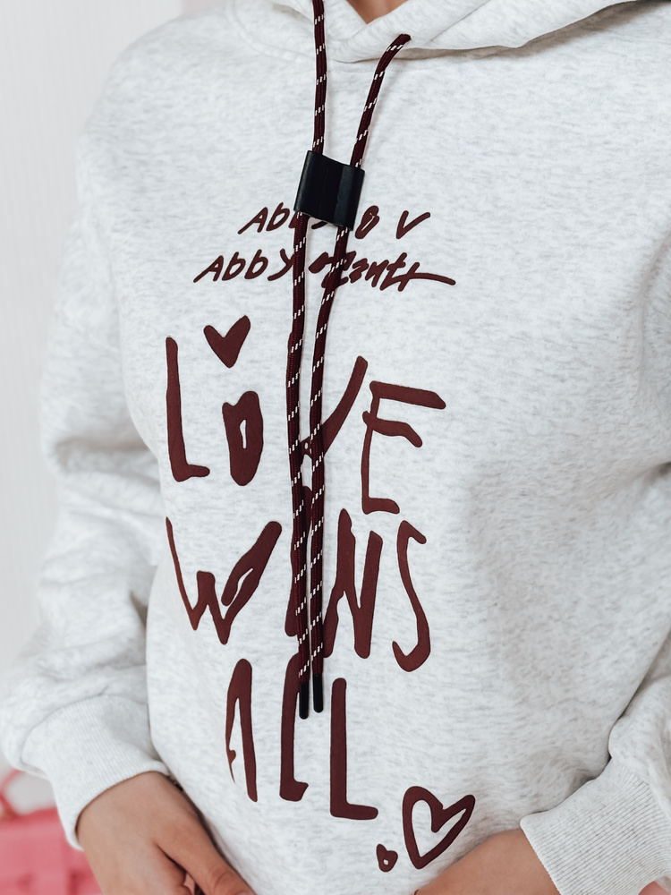 Bluza damska oversize z kapturem LOVEWILL szara Dstreet