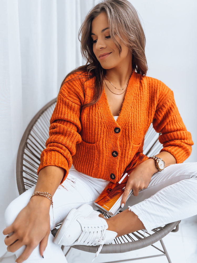 Sweter damski SISTERS pomarańczowy Dstreet