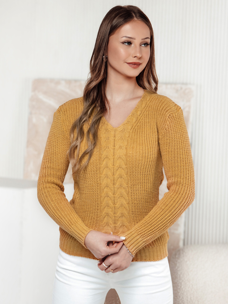 Sweter damski CASVINA żółty Dstreet