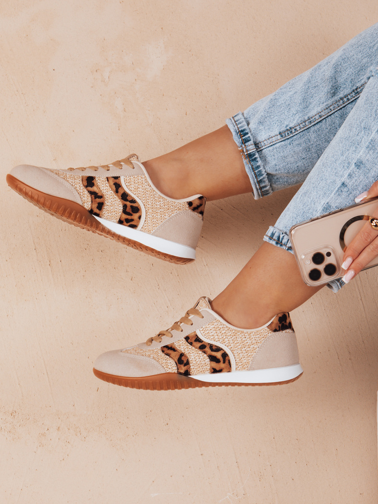 Teniși sport pentru femei INFAMES cu imprimeu leopard