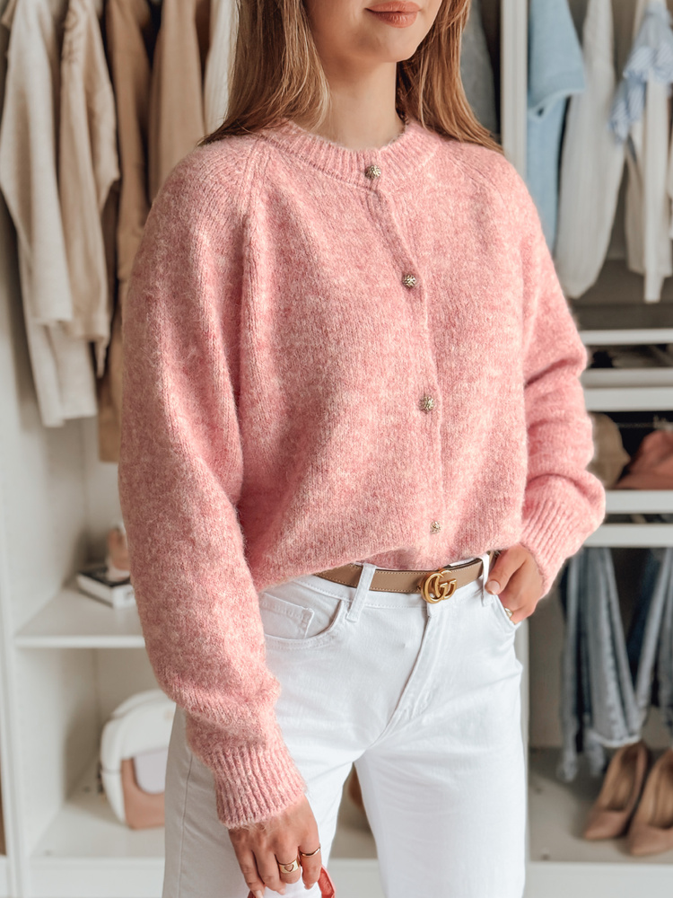 Sweter damski one size oversize SOFTELLS różowy Dstreet