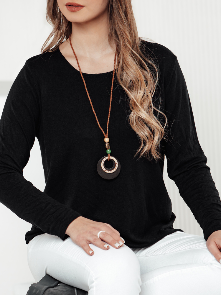 Bluză neagră LUCERIA cu colier