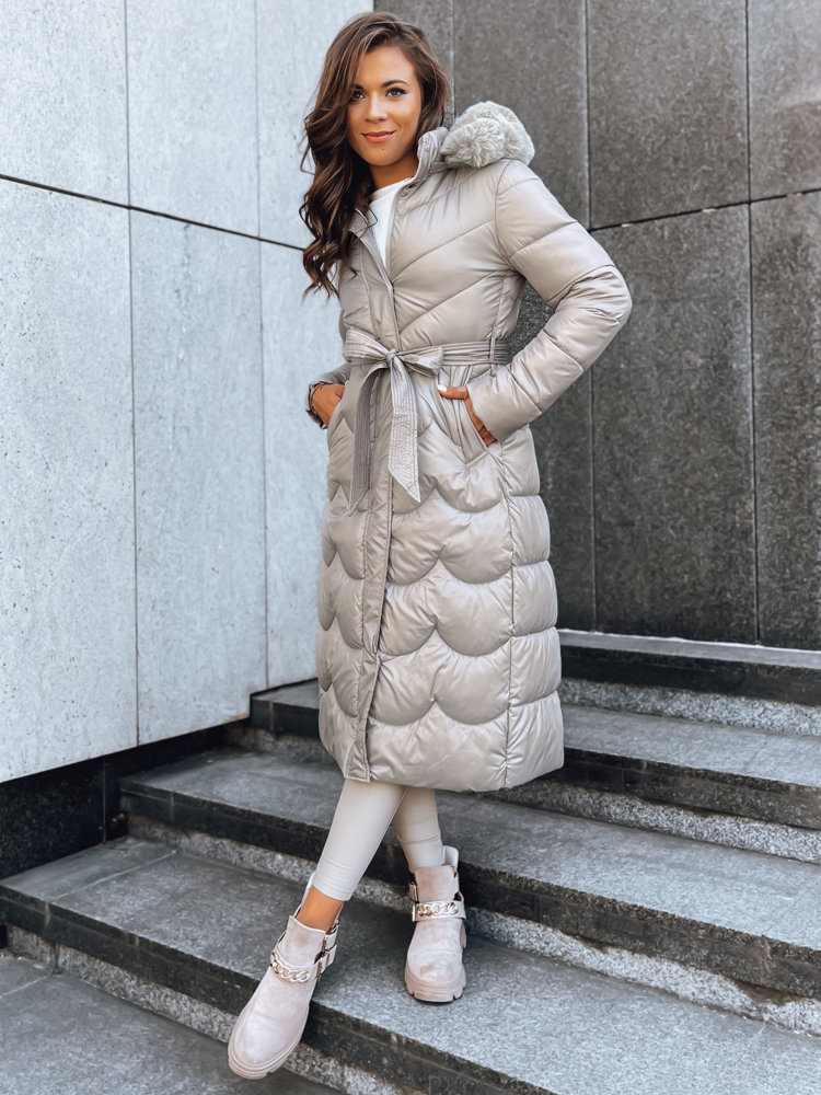 Płaszcz damski zimowy SCARLET beżowy Dstreet