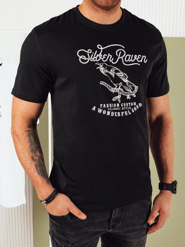 Tricou bărbătesc cu imprimeu, negru