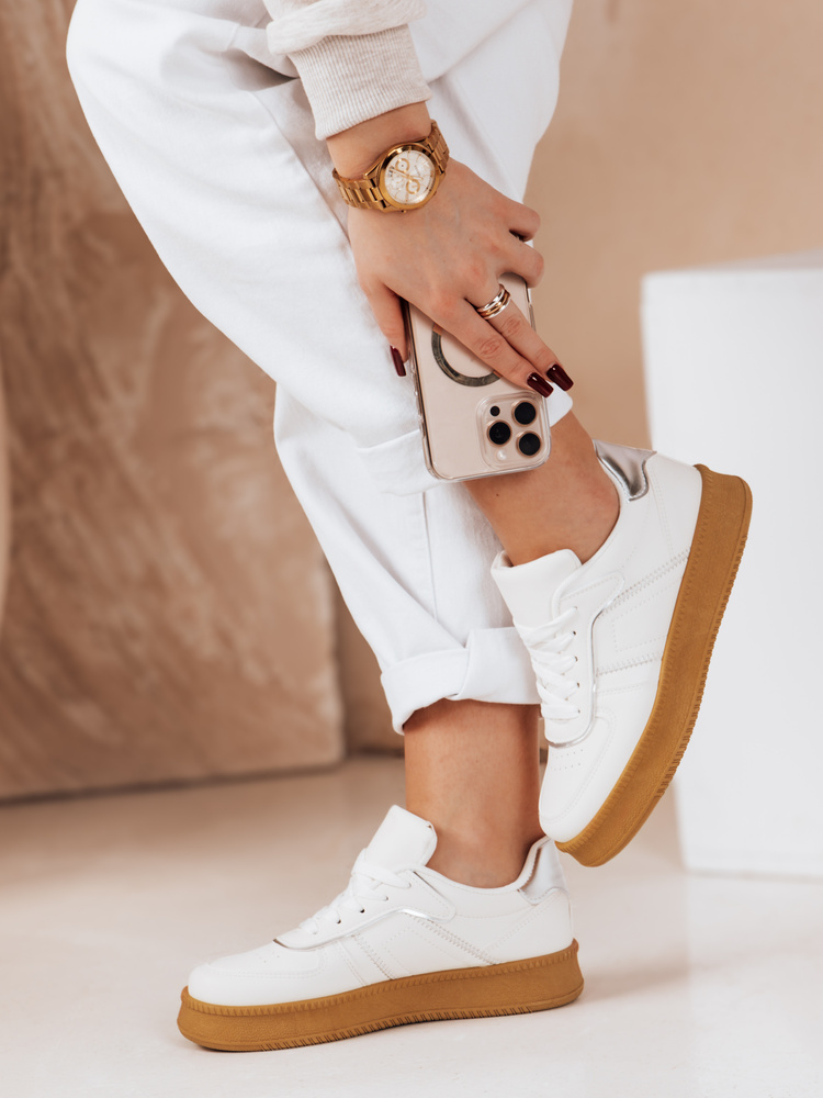 Teniși de damă cu platformă NOXSTEP, albi